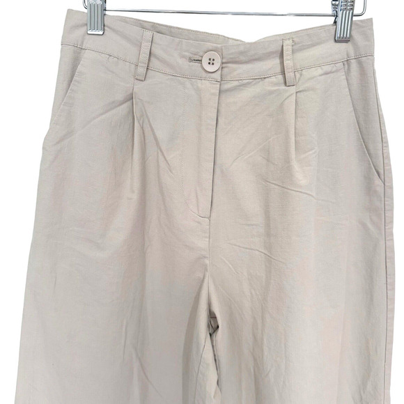 Princess Polly High Rise Wide Leg Pants Lightweight Stretch Cotton Women's Sz 4 - Picture 2 of 9